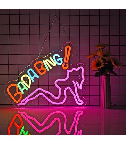 ネオンサイン　BADA BING オーダーメイド　ネオンライト インテリア Bada Bing Neon Signs Led Sign for Bedroom Sopranos Merch