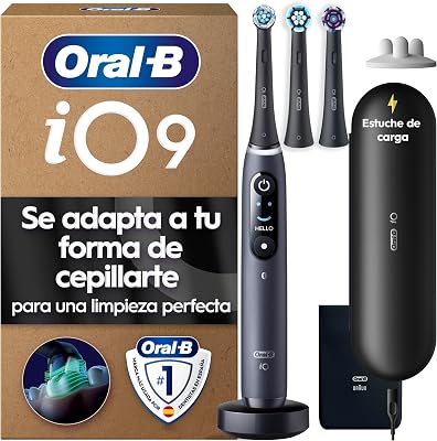 iO 9 Cepillo de Dientes Eléctrico con 3 Cabezales, Negro