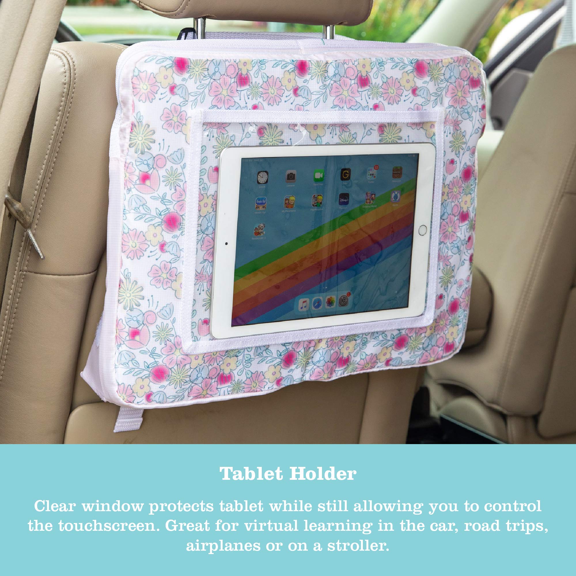 J.L. Childress Disney Baby 3-IN-1 Kids Travel Tray & Tablet Holder - Car Seat Lap Tray Desk for Toddlers, Road Trip Essentials, Car Seat Activity Table, Travel Accessories - Disney Princess