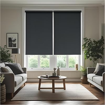Generic Thermal Insulated Blackout Roller Blinds Dark Grey 210x210cm