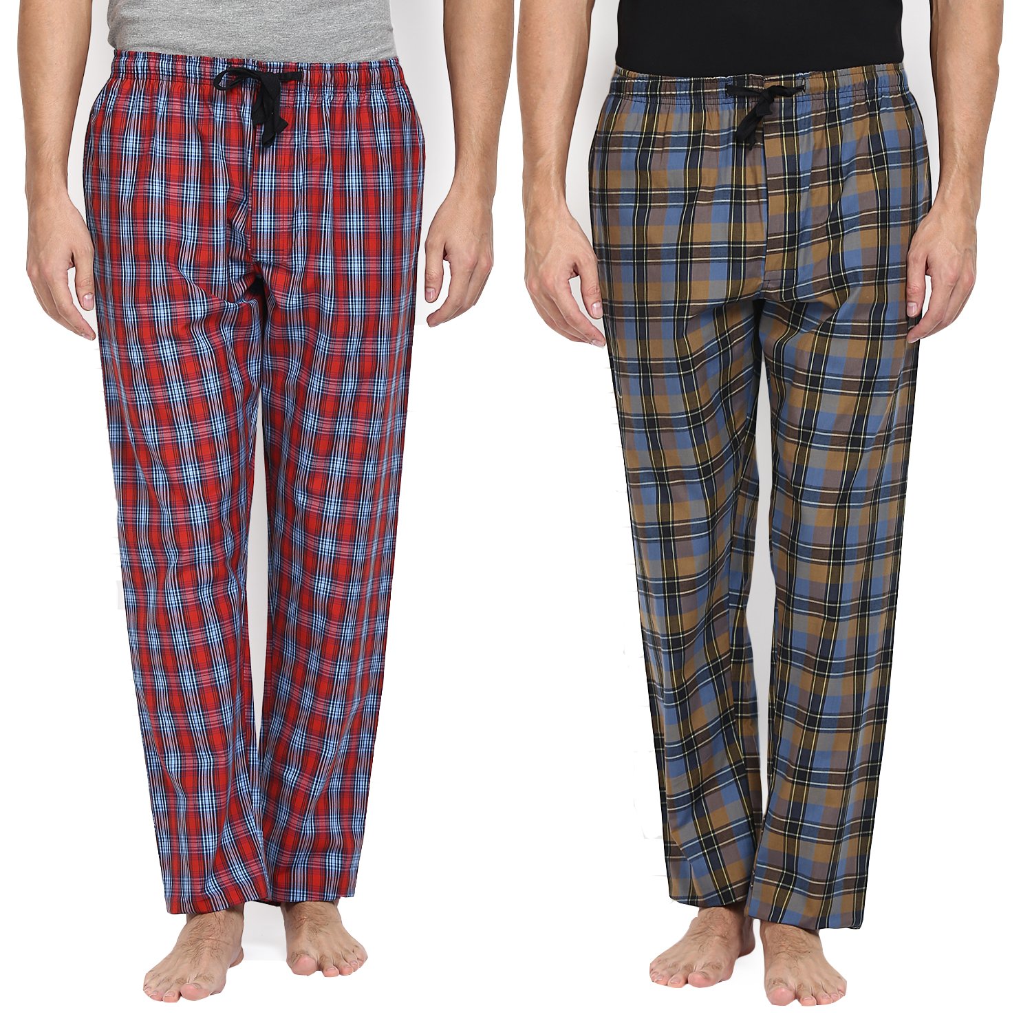 joven mens checkered pyjama (pack of 2)