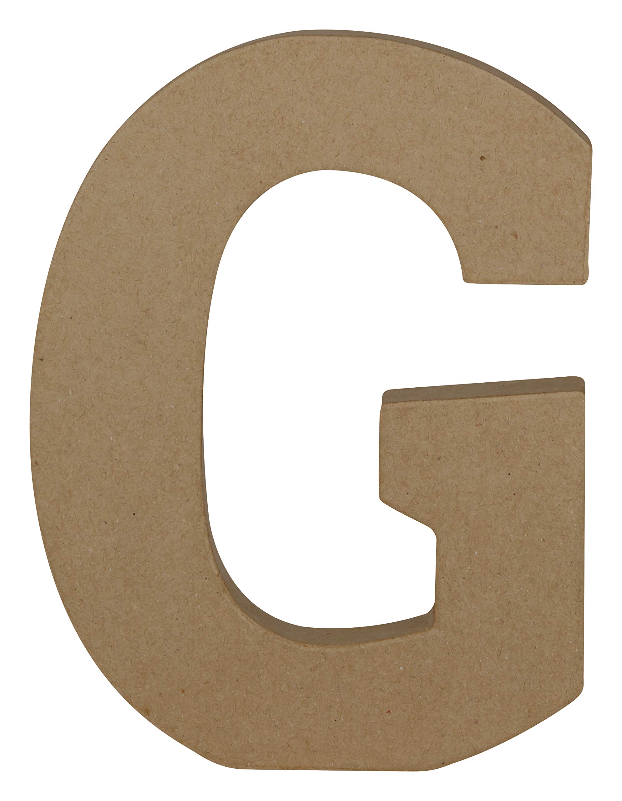 Décopatch - Ref AC858C - Papier-Maché Alphabet - Uppercase Serif Letter "G" - Fun to Decorate Using Décopatch Papers, Glue & Varnish, 15.3 x 16.5 x 2.8cm - Brown