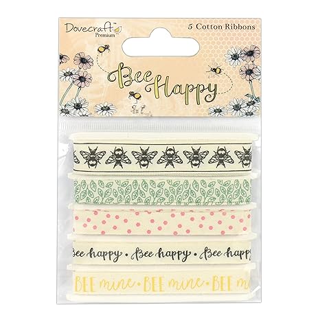 Dovecraft Bee Happy Premium Collection - Cotton Ribbons