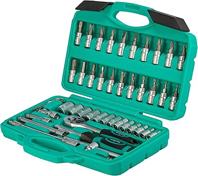 Juego de 46 vasos para llave de carraca 1/4