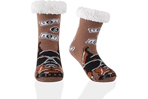 HERYEBING Kids Slipper Socks Fuzzy Soft Cozy Thick Warm Anti-Slip Indoor House Christmas Gifts for Boys Girls Toddler