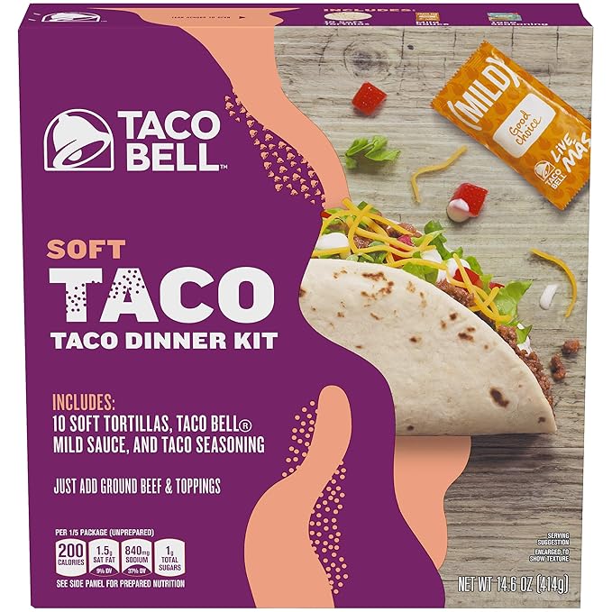 Taco Bell Taco Dinner Kit, Soft, 14.6 Ounce Grocery
