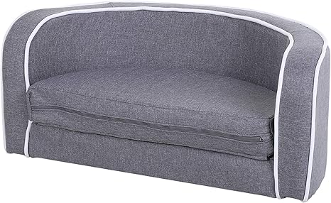 Pawhut Canape Chien Lit Pour Chien Chat Grand Confort Coussin Moelleux Extensible Dim 75l X 40l X 31h Cm Lin Gris Amazon Fr Animalerie