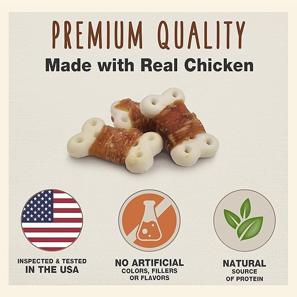 CADET GOURMET CHICKEN WRAPPED BISCUIT DOG TREATS, TRAINING TREATS FOR SMALL AND LARGE DOGS, INSPECTED & TESTED IN USA, 14 OZ.