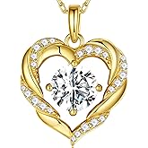 MOOSEA Personal Gifts for Women Wife, 1-3 Carat Moissanite Heart Pendant Necklaces Anniversary Birthday Gifts for Wife Mom Daughter 925 Sterling Silver Necklace