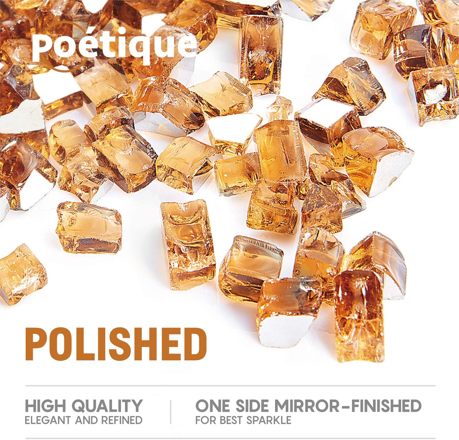 Amber Copper High Luster Tempered Fire Gems 4 5kg 10lb 12 5mm Safe For Outdoor And Indoor Landscaping Motovecor Reflective Fire Glass For Natural Or Propane Fire Pit Garden Outdoors Fire Pits Bowls