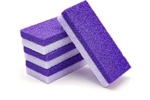 LENPESTIA Foot Pumice Stone 4 Pack Pedicure Stone for Feet Pumice Sponge for Feet Callus Remover and Scrubber Double Sided Pedicure Foot Pumice Stone for Feet and Heels Callus and Dead Skins (Purple)