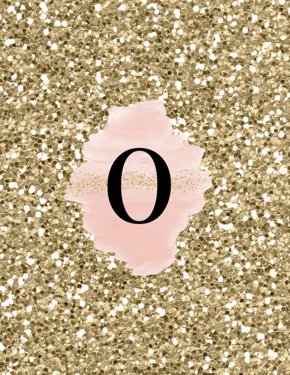 INITIAL "O" GOLD GLITTER GLOSSY LINED NOTEBOOK (8.5 × 11, 200 PAGES)