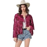 MISI CHAO Thin Tinsel Jacket with Loose Fit Extra Dense Multilayer Tinsel Coat for Festival Carnival