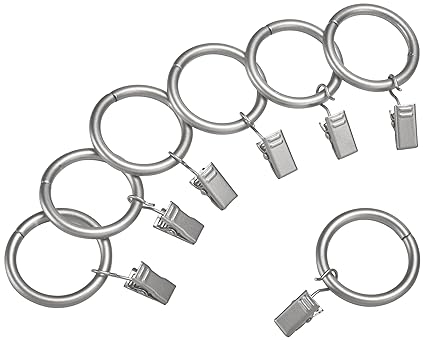 AmazonBasics 1 Curtain Clip Ring, Set of 7, Nickel