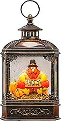 Fall Snow Globe Lantern - Thanksgiving Glittering