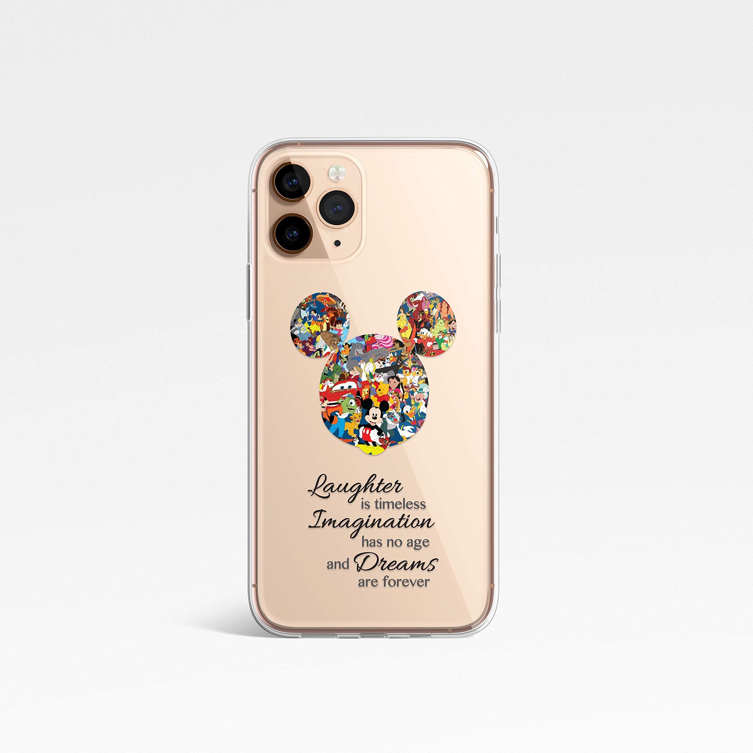 SmartGiftShopCartoon Movie Character Fan Art CLEAR Flexible TPU Cover Case for iPhone-iPhone X/XS-Mickey Mouse Disney Quote