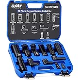 OMT 12pc Oxygen Sensor Socket Set for Oil Vacuum Thermal Oxygen Sensors | O2 Sensor Removal Tool and Thread Chaser Set with 22mm 27mm 29mm 7/8" 1-1/16" Sockets 1/2" 3/8" Drive