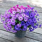 VDVST Artificial Flowers for Outdoors,UV Resistant Artificial Outdoor Flowers,Not-Fading Faux Flowers for Outdoor Planters for Front Door Porch Yard Patio Garden Home Decor,12 Bundles Mix 3 Colors