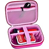 Kids Camera Case for VTech KidiZoom Creator Cam HD Video Camera for Makolle Selfie Camera for KODAK Printomatic Instant Print Cameras, Carrying Storage Bag Holds Tripod Accessories(Box Only)-Pink