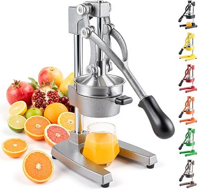 CO-Z Cast-Iron Manual Citrus Juicer Press with 304 SS Strainer Grey