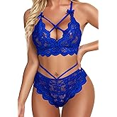 Namifin Women Lingerie Set Lace Bralette and Panty Set Strappy Lace Lingerie