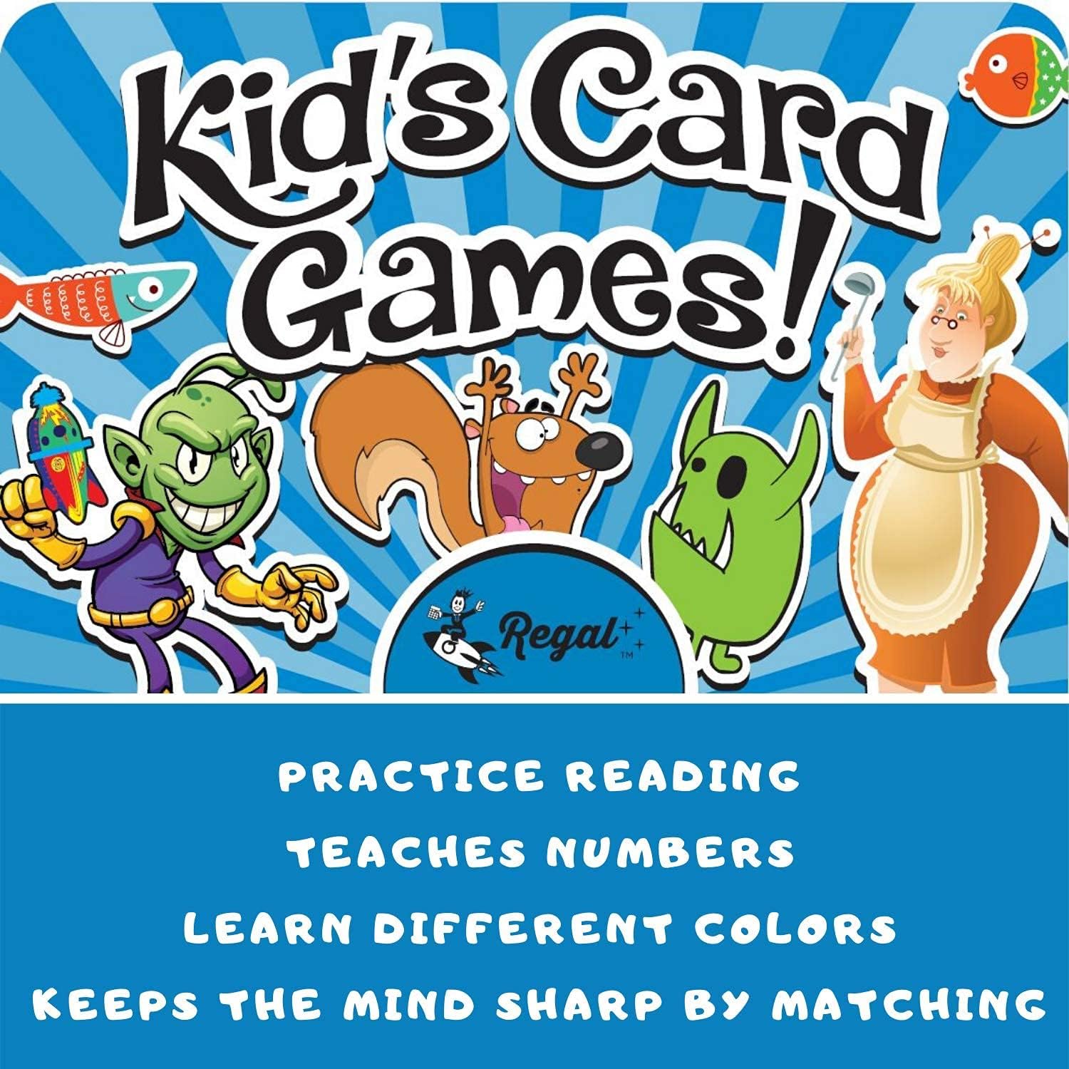 Regal Games Classic Card Games - Games Included May Vary - Includes Old Maid, Go Fish, Slapjack, Crazy 8's, War, and (Silly Monster Memory Match or Banapples Jr) (All 6 Games): Clothing