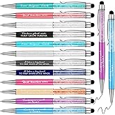 Maitys 24 Pcs Teacher Pens Bulk Teacher Appreciation Gifts Glitter 0.5 mm Ballpoint Pens Thank You Gifts Inspirational Gift Pen for School Coworker Staff Office Writing Stationery Supplies