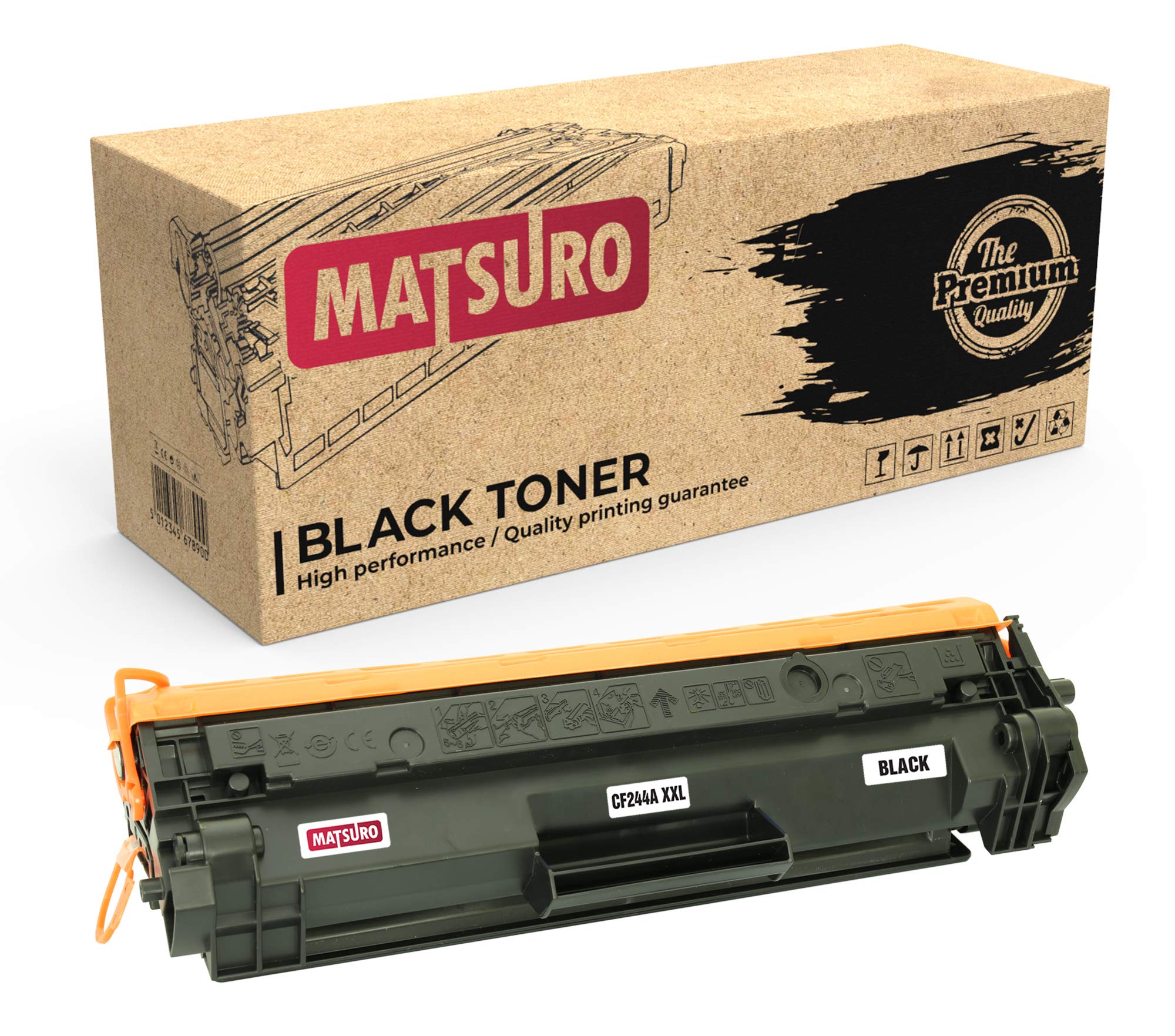 Matsuro Original | Compatible Toner Cartridge Replacement for HP CF244A 44A XXL (1 BLACK)
