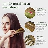 RustiK Sandalwood Wide Tooth Comb Anti Static Detangling Wooden Hair Brush view 5