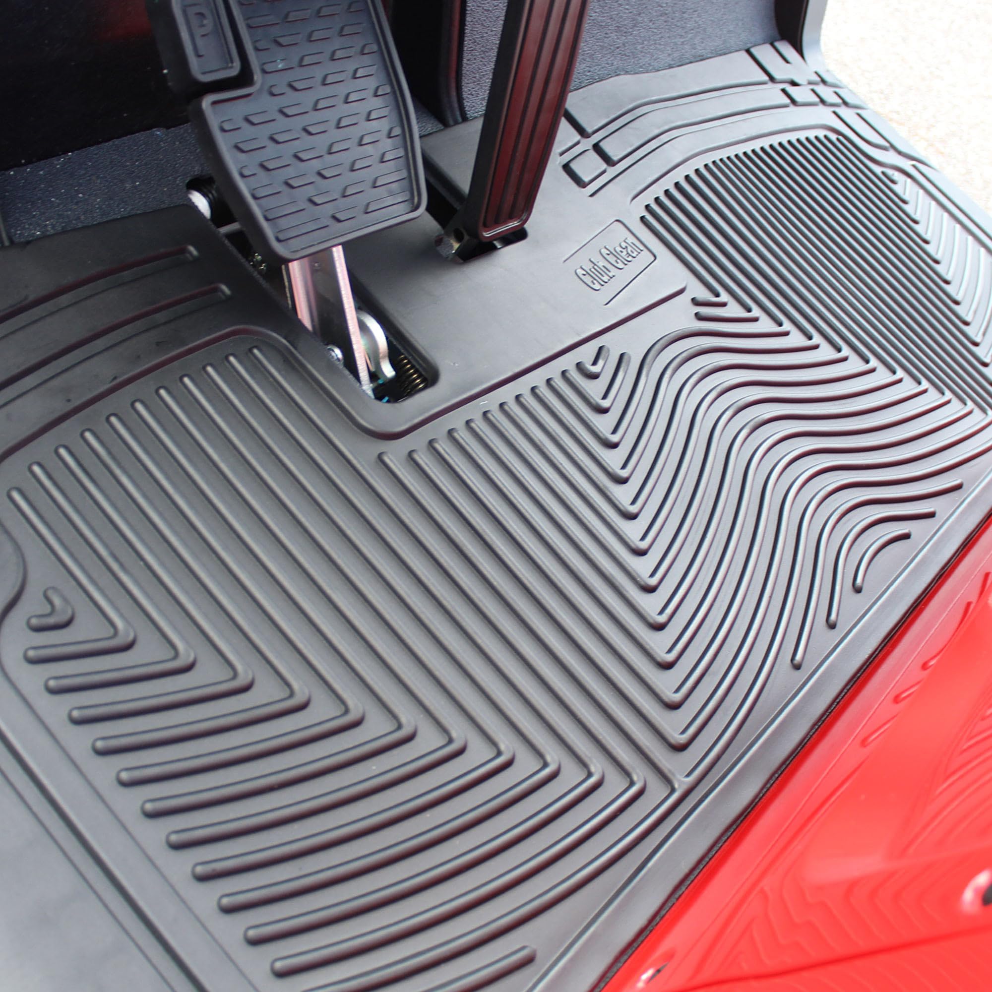 Club Clean Golf Cart Floor Mat – Fits Yamaha Drive, Drive2, G22, G14, Adventurer Models – 8mm Thick Custom-Fit Rubber – UV-Protected, Non-Slip, Water-Channel Design – Industry Standard Mat