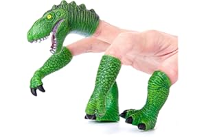 BERRY PRESIDENT Dinosaur Finger Puppets Toys,Soft Rubber Bath Animal Head Finger Toys, Dinosaur Pinata Stuffers, Dinosaur Birthday Party Supplies Favors Decorations for Kids Toddlers Boys Girls (Tarbosaurus)