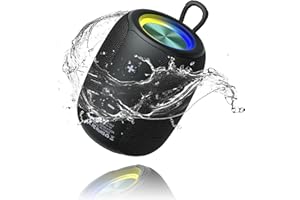 Bobtot Bluetooth Speaker Wireless Portable Speaker with Loud Stereo Sound RGB Lights, 25H Playtime, Dual Pairing Small Wireless Speakers for PC/Computer