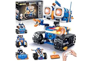 Demkia 5in1 STEM Robot Building Kit, 560 PCS APP/Remote Control Mech RC Robotics for Kids Ages 8-12, Science Kit Coding Robots Toy Set, Birthday Gifts for Boys Age 8-14+