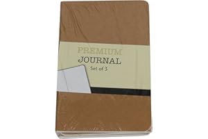 B-THERE Personal Premium Journals, Pack of 3 Notepads 3.5in x 5.5in - Kraft Brown Solid Color Lined Stationery Notebooks (Kraft Brown)