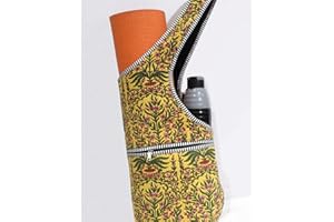 INDIAN CRAFT CASTLE Yoga Mat Bag | Tote Mat Bag | Sling Yoga Tote w/Large Side Pocket & Zipper Pocket | Yoga Mat Carrier Fits Most Size Mats
