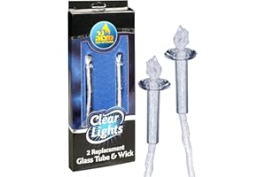 Ner Mitzvah Replacement Wicks for Glass Paraffin Shabbat No Mess and Premium Quality Candle Holder Cup with Glass Tubes (Pack of 2)