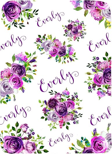 personalized floral baby blanket