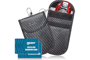 GICENT Faraday Pouch for Car Keys - Pack of 2 RFID Signal Blocking Bags, Key Fob Protector, Black Anti-Theft Cage, Keyless Ignition Vehicles Case, Medium