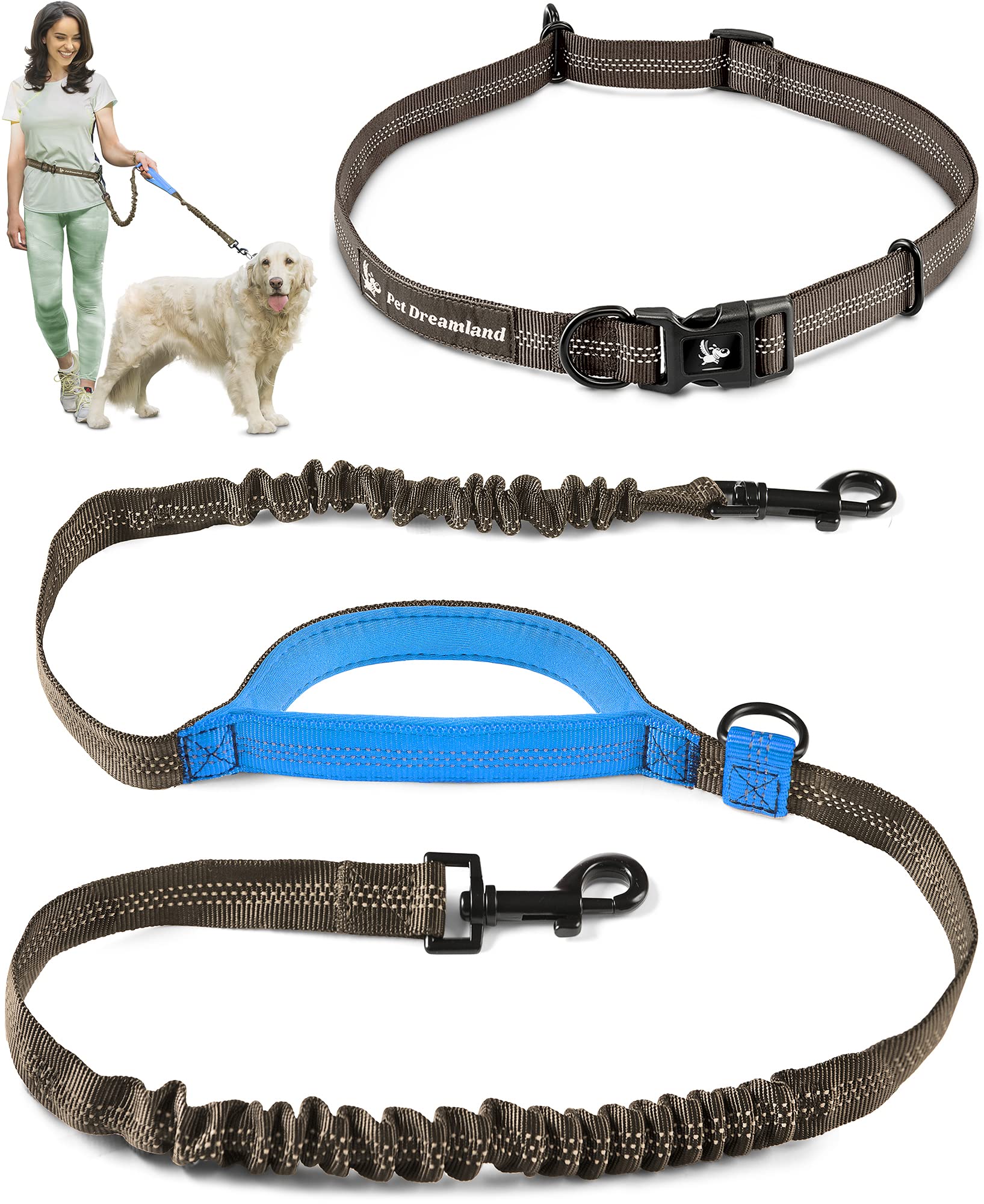 Photo 1 of Exquisite Hands-Free Leash - Perfect for Active Pet Owners Comfortable, Durable & Ideal for Running, Walking, Hiking - Premium Large Dog Waist Leash with Bungee - Must-Have Dog Gear
