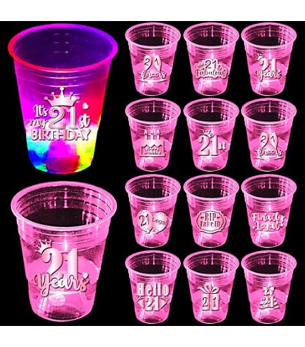 Happy 21st Birthday Shot Glasses For Her - Funny 21 & Loving It 1.75oz Shot Glass Set, Perfect 21st Birthday Gifts For Women, Daughter, Sister, Friend - 2 Pack With Gift Wrap
