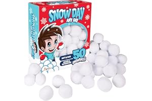 GIRAFFE MANUFACTURING Giraffe 50 Pack Jumbo Fun Fake Snowball for Kids 2.5 Inches - Artificial Snowballs Bulk for Indoor and Outdoor - Snow Ball for Decorations, Winter Toy Games Fights - Fun Christmas Party Activities