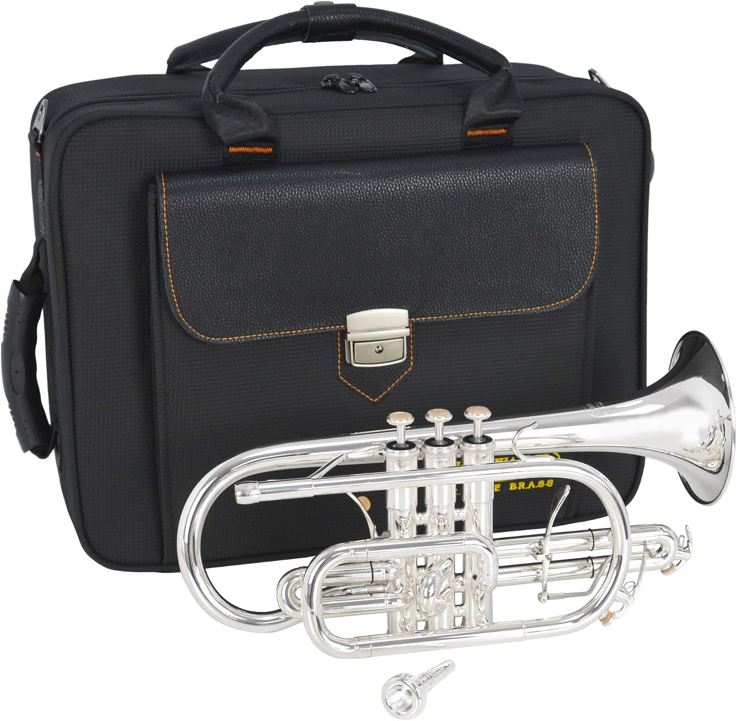 Montreux Concert Series Intermediate Advanced Bb Cornet with Premium Carry Case, Mouthpiece, Silver Plate Brass - Image 3