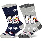 Tphon Kids Ski Socks Thermal Winter Warm Thick Breathable Socks 2 Pairs for Boys Girls Skiing Snowboarding