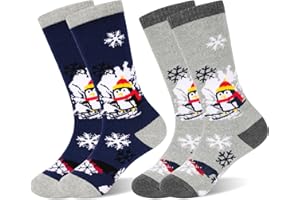 Tphon Kids Ski Socks Thermal Winter Warm Thick Breathable Socks 2 Pairs for Boys Girls Skiing Snowboarding