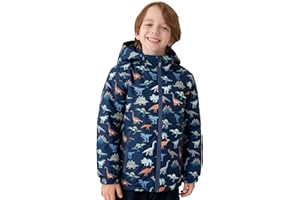 PAMLULU Boys Winter Coats Waterproof Breathable Snowboarding Ski Jackets Fleece Lined Hooded Rain Coat for Kids