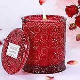 Red Rose Scented Candle for Mother's Day, Soy Wax Scented Candles for Women, Large Jar Candle | 50 Hours Burning Aromatherapy Candles Home Fragrance Candles Gift