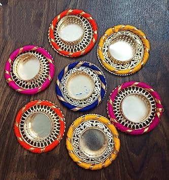 Tealight Candle Holders/Diya for Home Decor/Diwali Decoration Parties, Spa and Balcony Decoration - Set of 6