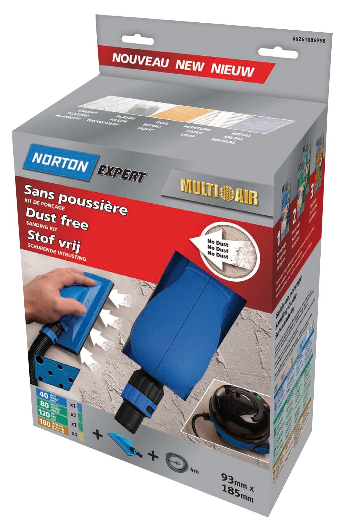 Norton Multi-Air Sanding Kit with Sanding Block, Regulating Valve, Tube and Accessories