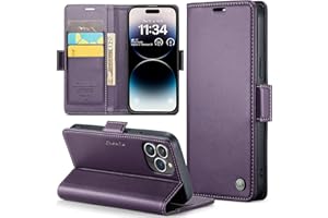 Rerzoiro for iPhone 14 Pro Max Case, Premium PU Leather Wallet Case Flip Cover with [RFID Blocking][Card Holder][Stand Function] Shockproof Protective for iPhone 14 Pro Max, Purple
