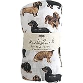 Mud Pie Dachshund Print Baby Swaddle Blanket, 47" x 47"